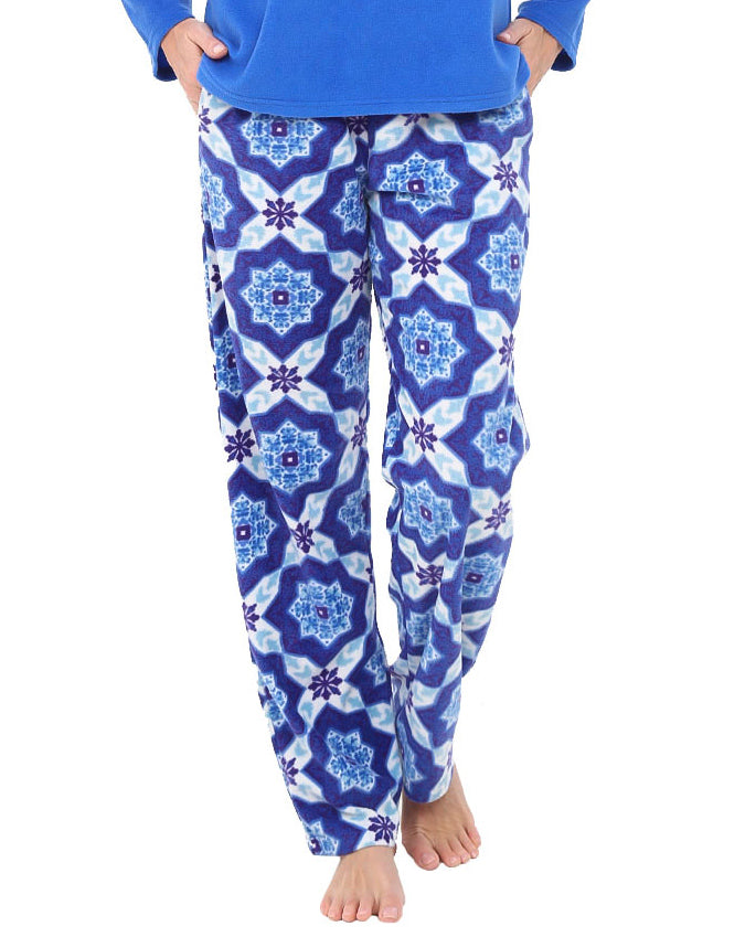 Women's Moroccan Dream Soft Warm Fleece Pajama Pants, Long Lounge Bottoms