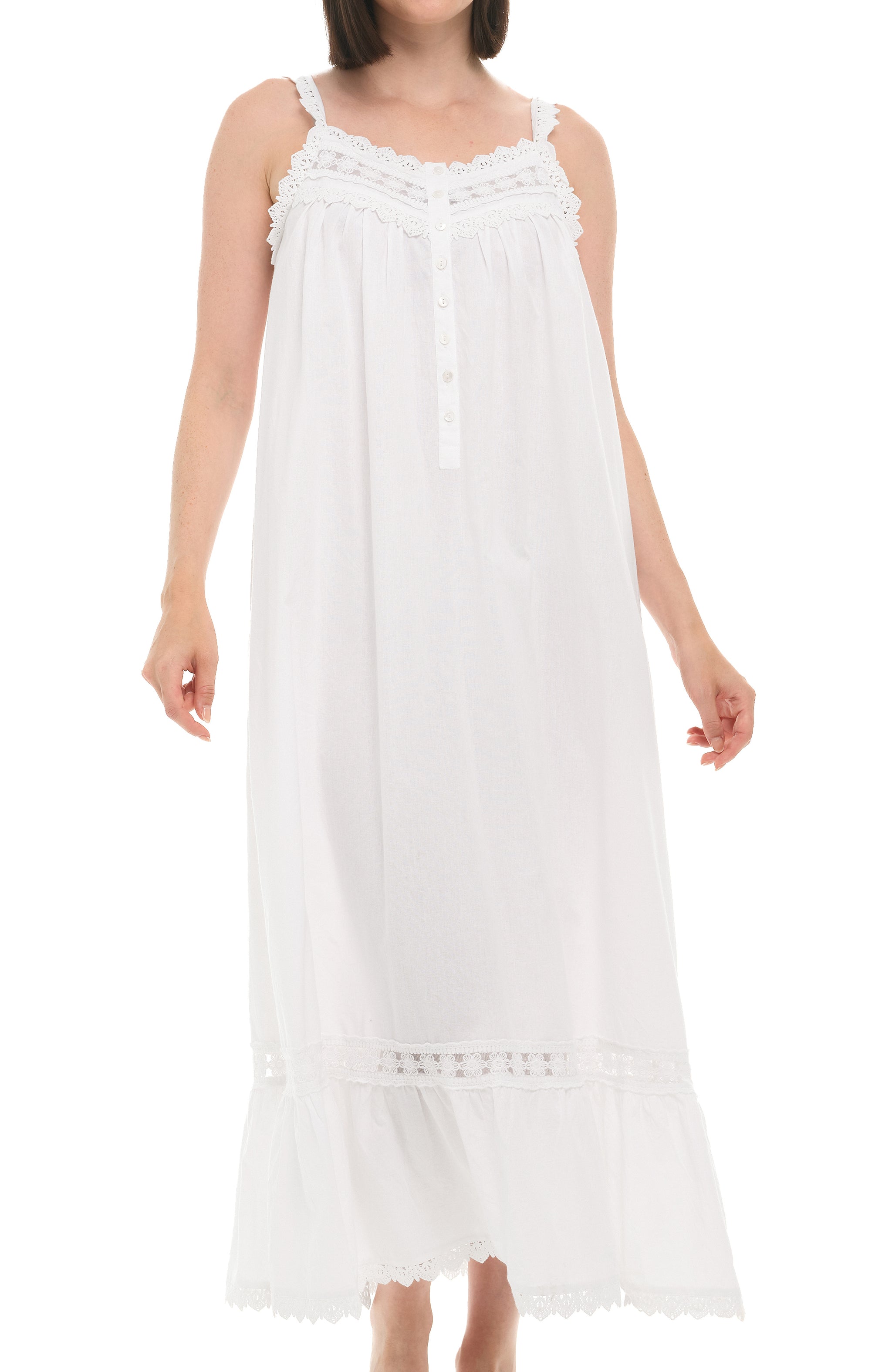 ADR Women's 100% Cotton Nightgown, Long Victorian Night Gown for