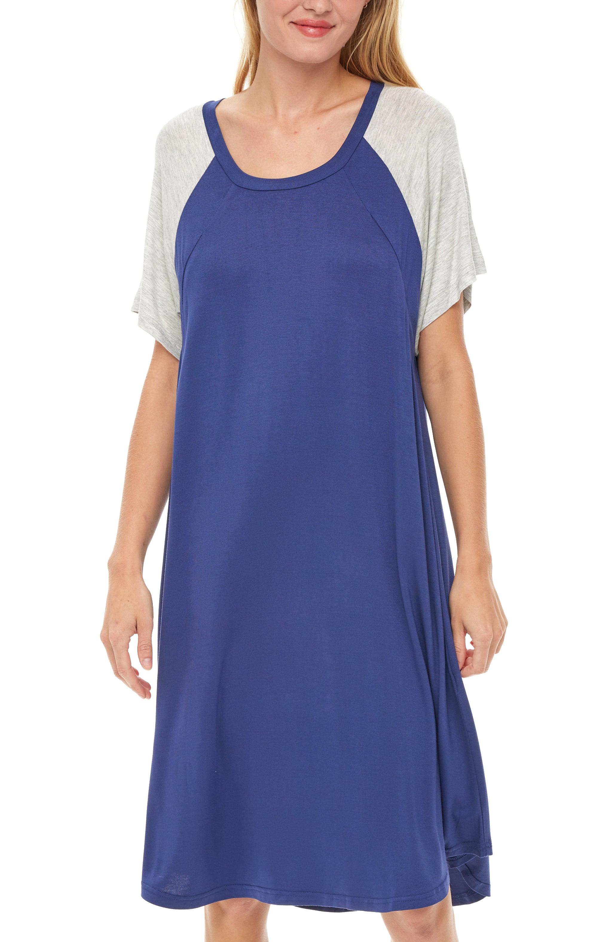 ADR Maternity Nightshirt, Nursing Top T-shirt Dress Soft Knit