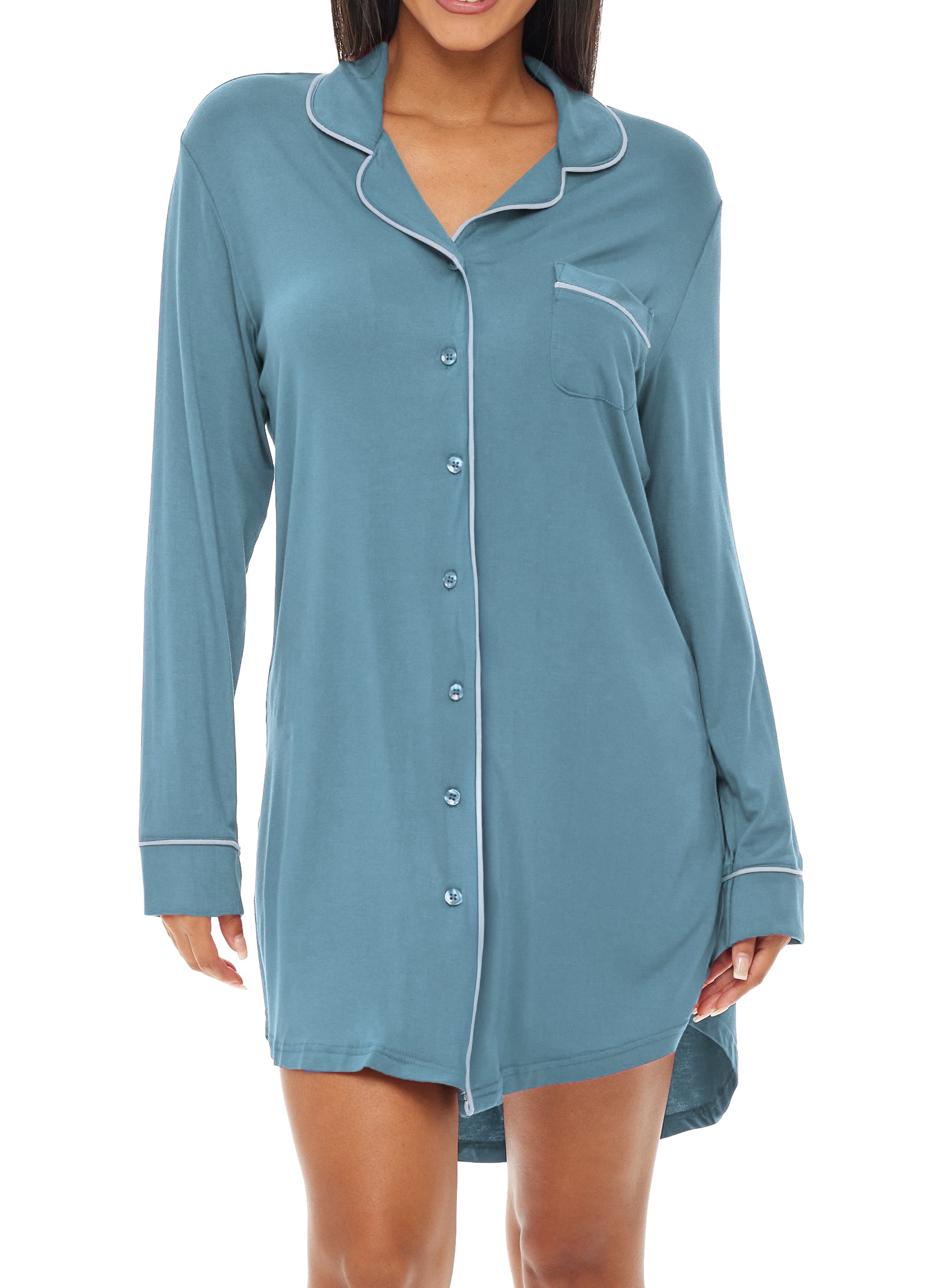 ADR Womens Sleep Shirt 100% Cotton Lightweight Night Shirt Pajama