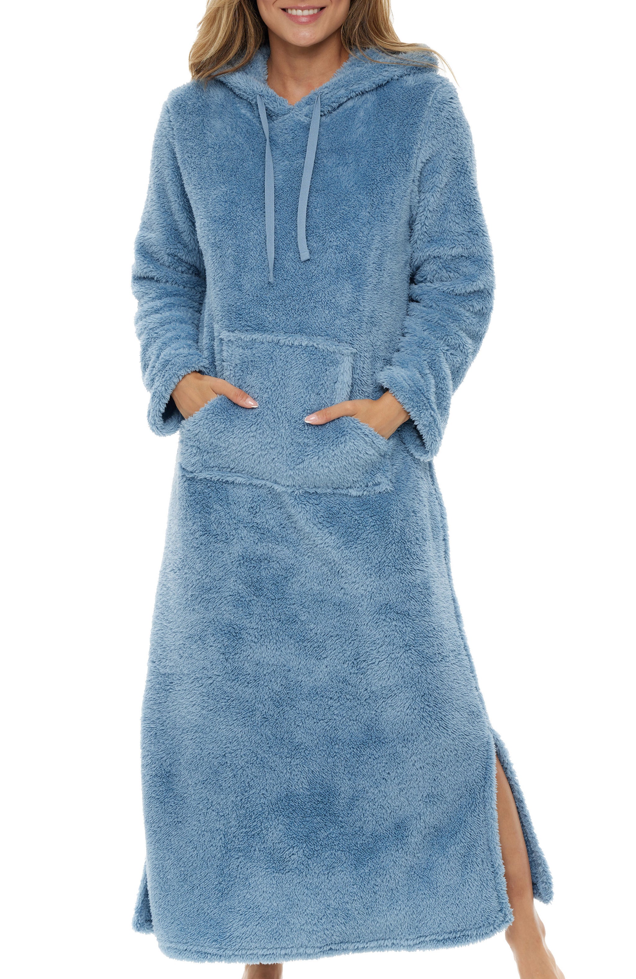 ADR Women's Warm Fleece Nightgown, Oversized Hoodie, Long Hooded Sweatshirt Robe Alexander Del Rossa, a Mystic Clothing brand. ADR Women's Warm Fleece Nightgown, Oversized Hoodie, Long Hooded Sweatshirt Robe Alexander Del Rossa, a Mystic Clothing brand.