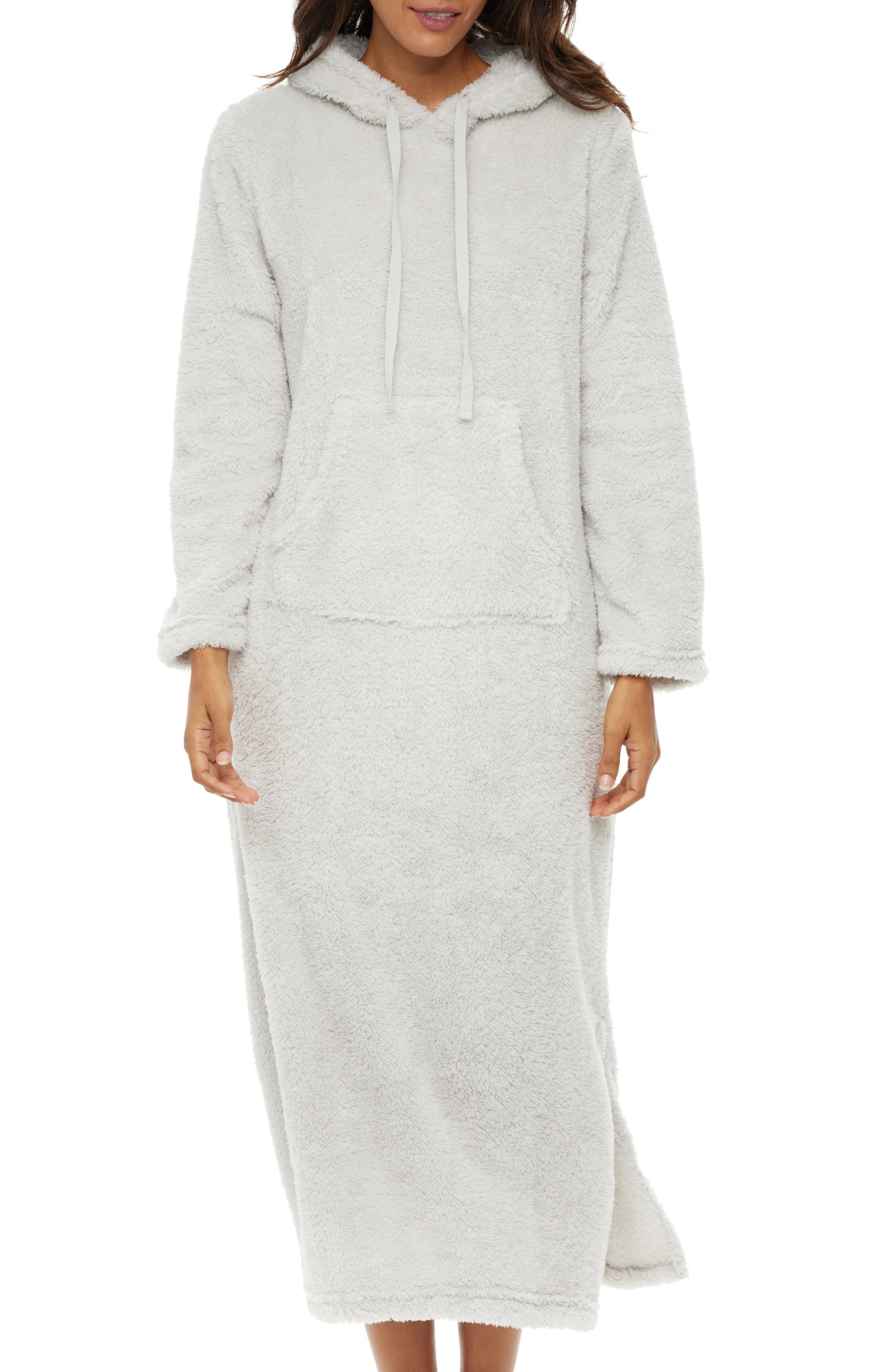 Nightgown Pajama Hoodie Dress ADR Women's Warm Fleece Nightgown, Oversized Hoodie, Long Hooded Sweatshirt Robe Light Gray Medium Nightgown Pajama Hoodie Dress ADR Women's Warm Fleece Nightgown, Oversized Hoodie, Long Hooded Sweatshirt Robe Light Gray Medium
