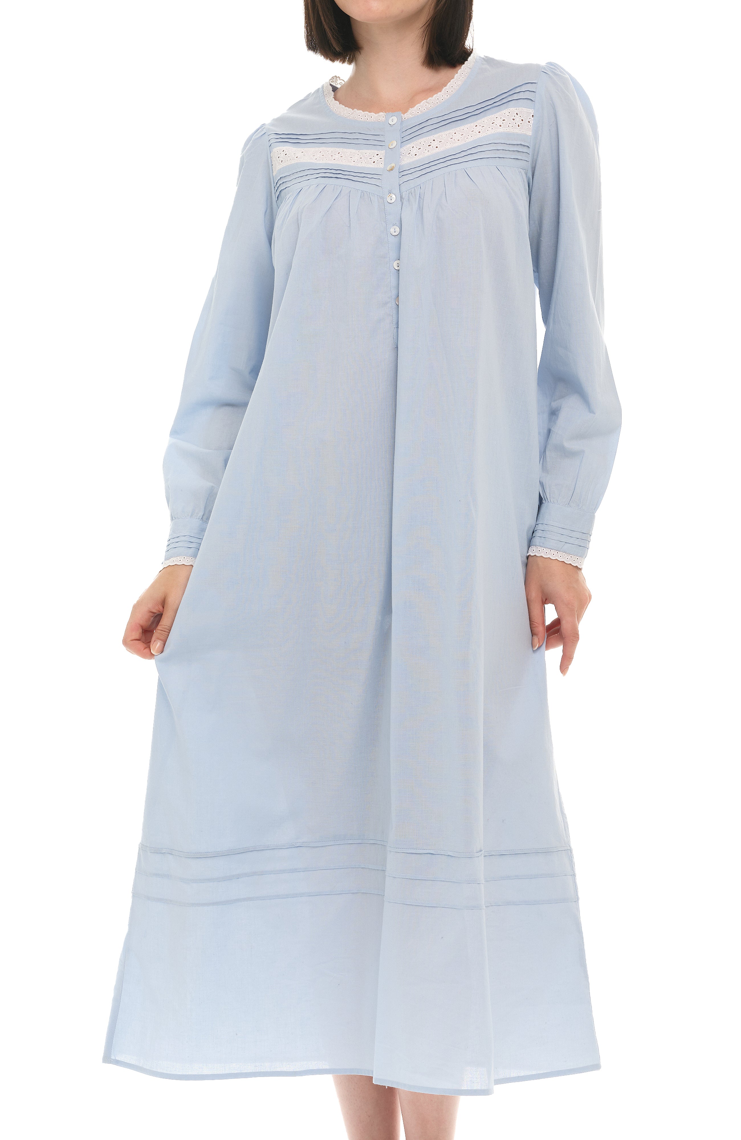 ADR Vintage Nightgown, Vintage Victorian Nightgowns for Women, 100% Cotton Nightgowns for Women Light Blue Medium ADR Vintage Nightgown, Vintage Victorian Nightgowns for Women, 100% Cotton Nightgowns for Women Light Blue Medium