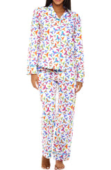 Womens Macaw Parrots Long Sleeve Knit Pajamas