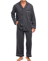 Mens Dark Heathered Gray - 5 ft 5 in & Taller Classic Knit Pajamas Set