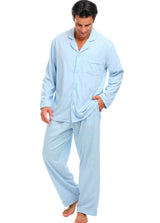 Mens Light Heathered Blue - 5 ft 5 in & Taller Classic Knit Pajamas Set