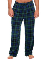 Men's Black Watch Tartan Plaid Soft Polar Fleece Pajama Pants, Sweatpants, Pj Bottoms