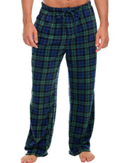 Men's Black Watch Tartan Plaid Soft Polar Fleece Pajama Pants, Sweatpants, Pj Bottoms