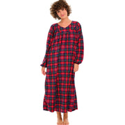 Women's Christmas Plaid Polar Fleece Nightgown, Sleep Dress, Long Sleep Shirt