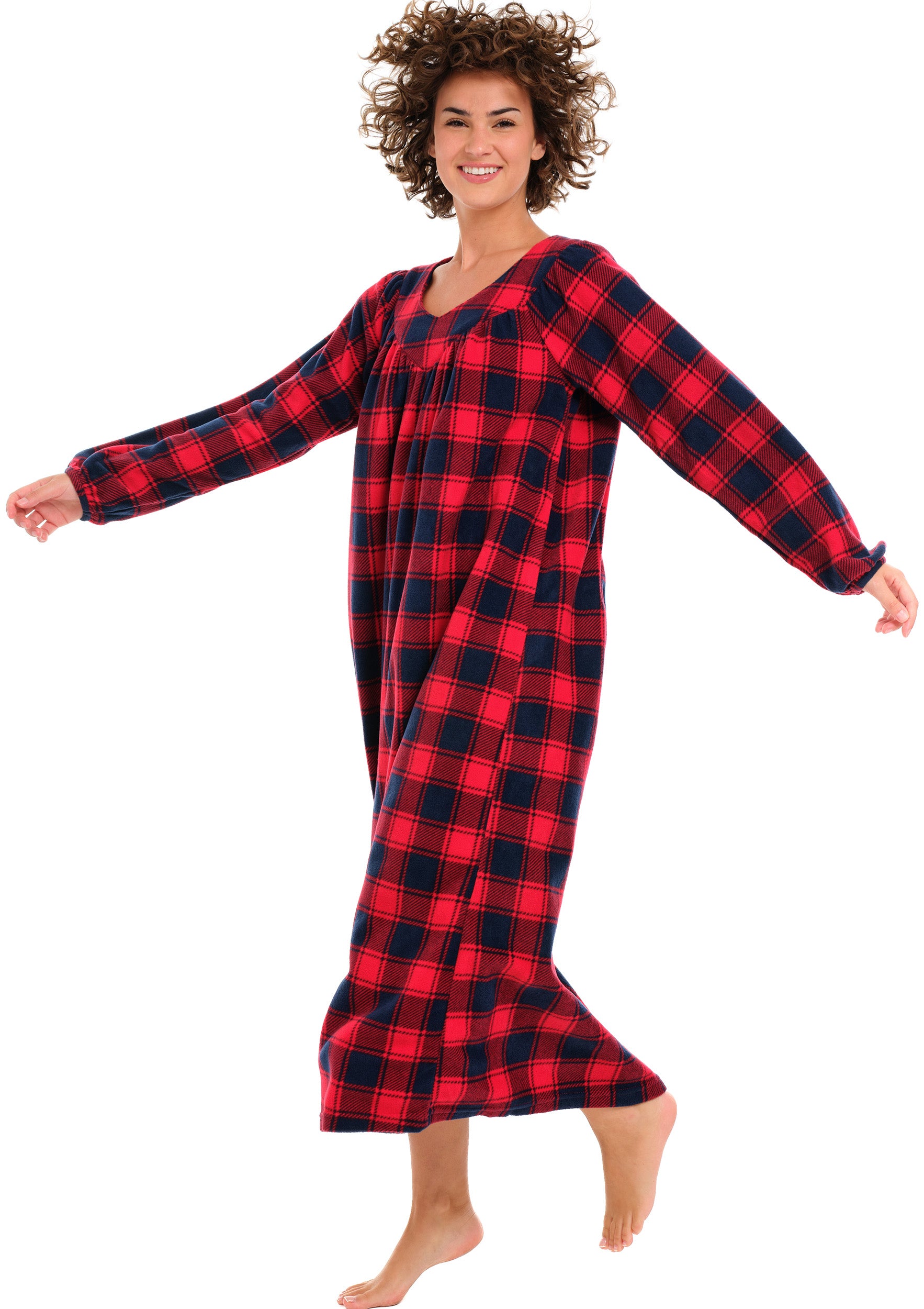 Women's Polar Fleece Nightgown, Sleep Dress, Long Sleep Shirt