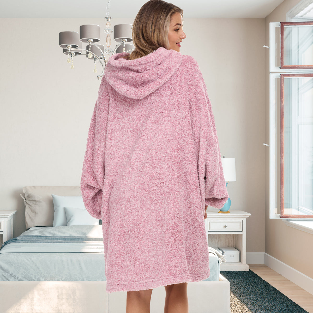 Adult Wearable Blanket Hoodie, Blanket with Sleeves for Men & Women, Big Hoodie, Hooded Blanket in Stripe
