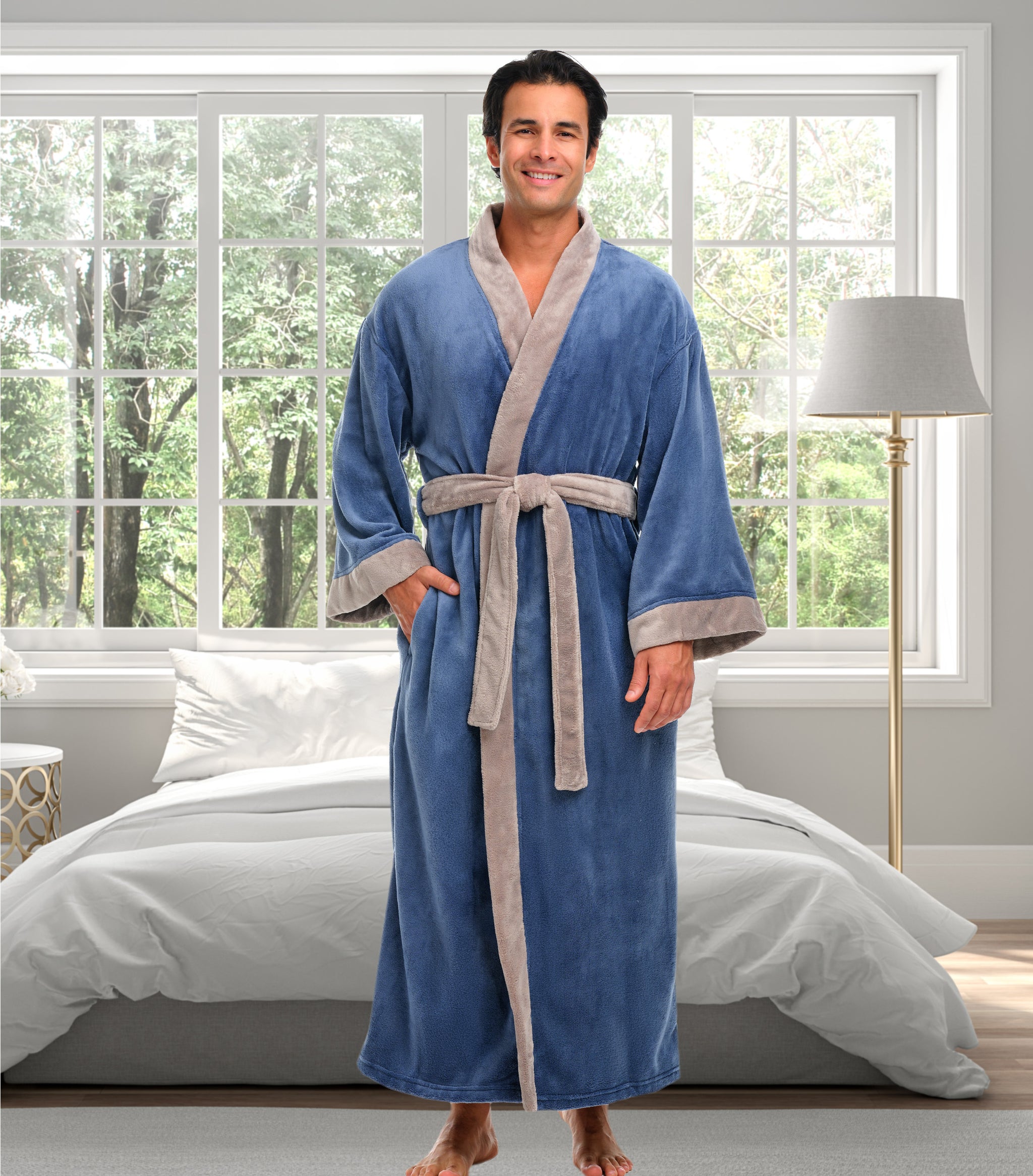 ADR Mens Fleece Robe, Japanese Robe for Men – Alexander Del Rossa