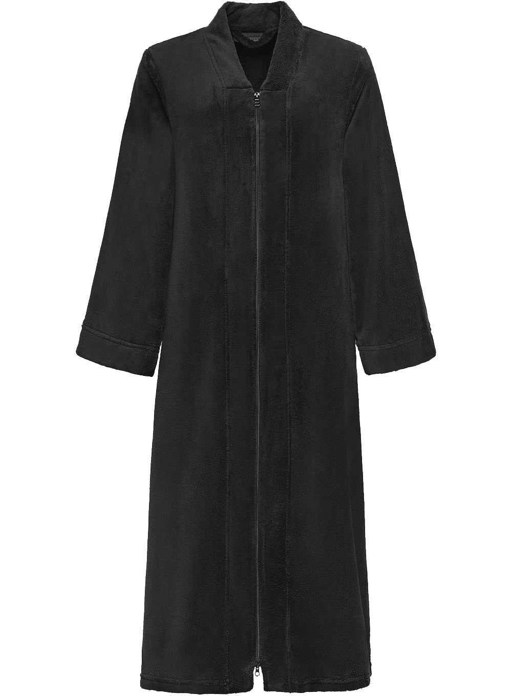 Womens Black Zip Up Kimono Robe, Japanese Robe for Women
