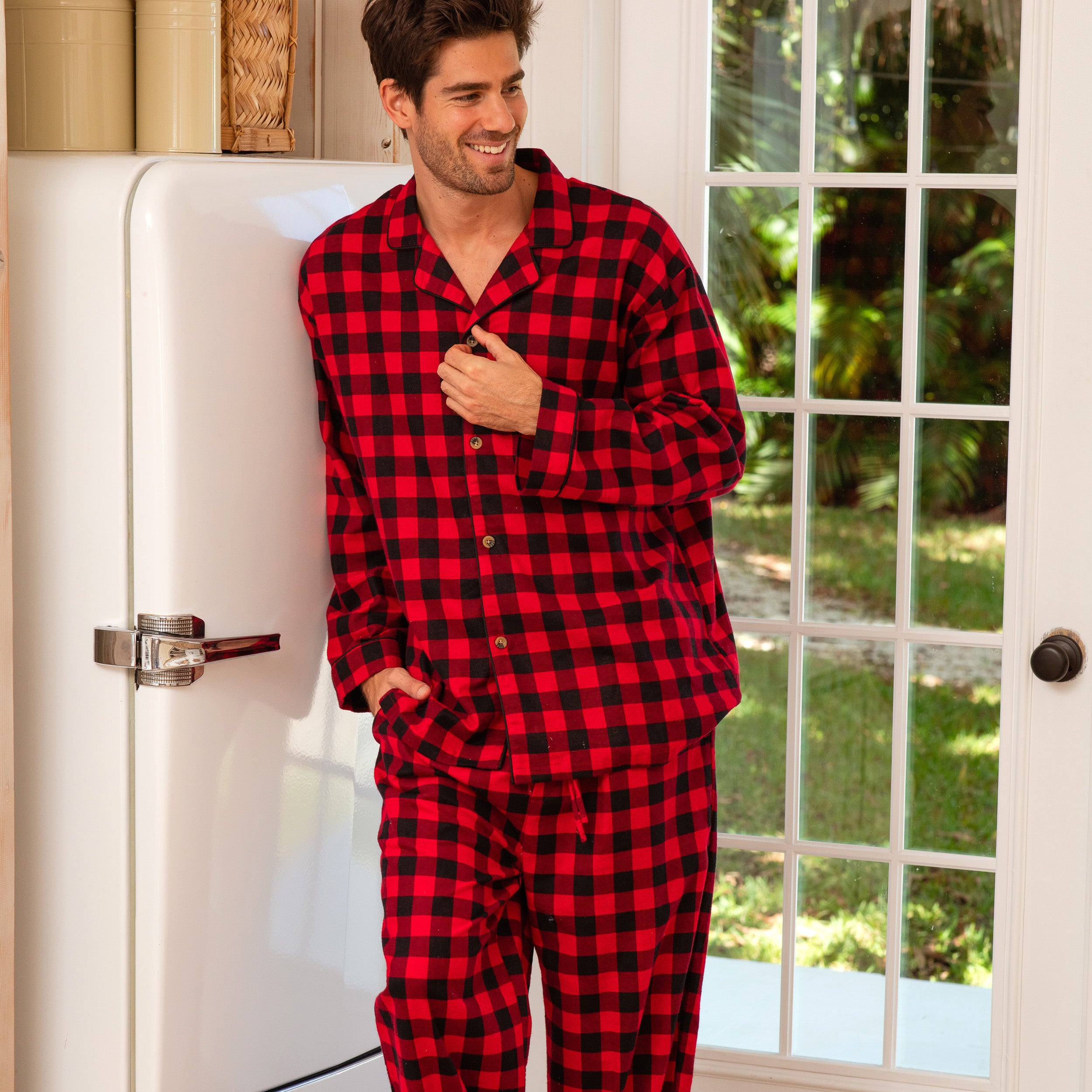 Scotch Plaid Flannel Pajamas Best Flannel Nightgown ADR Men's