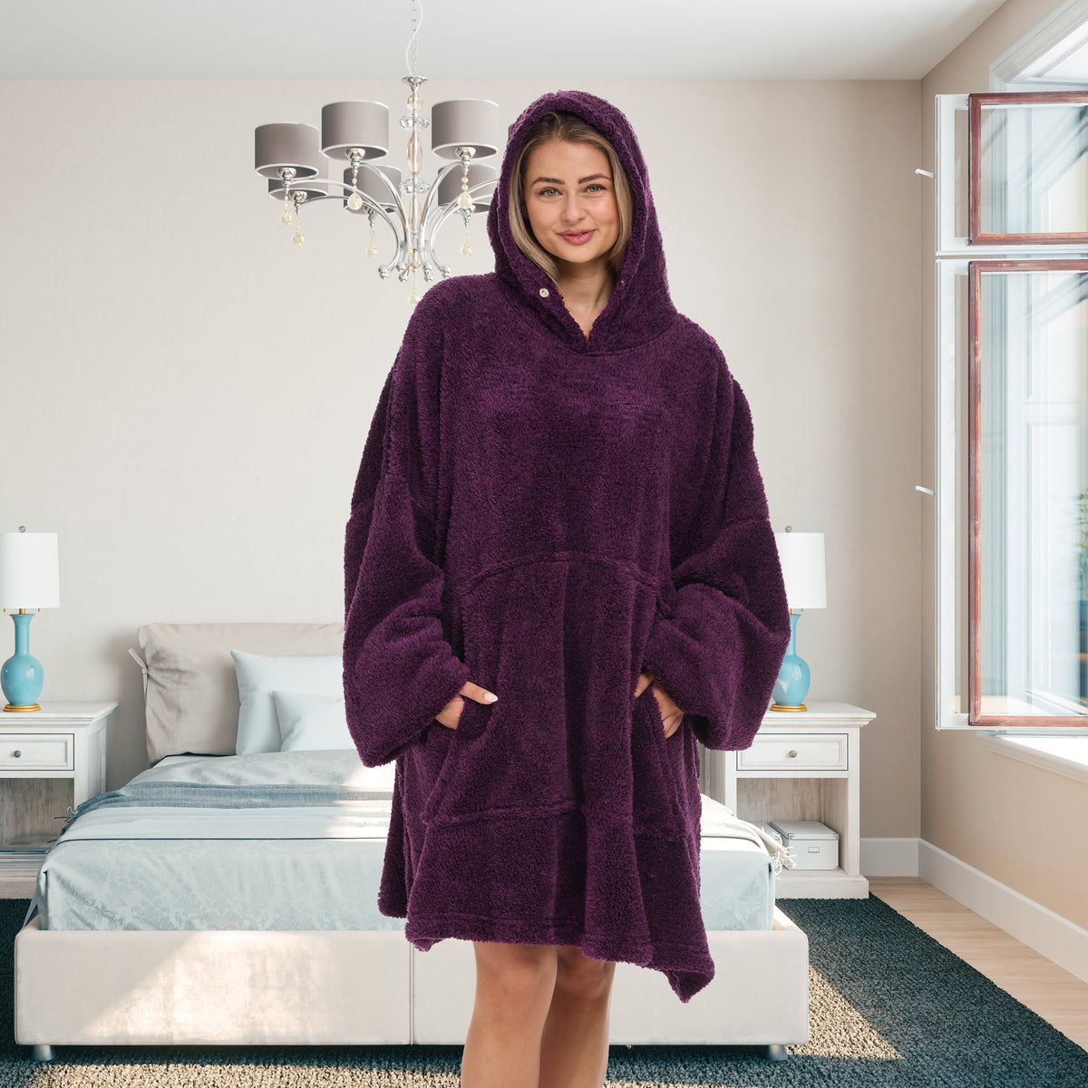 Adult Wearable Blanket Hoodie, Blanket with Sleeves for Men & Women, Big Hoodie, Hooded Blanket in Stripe
