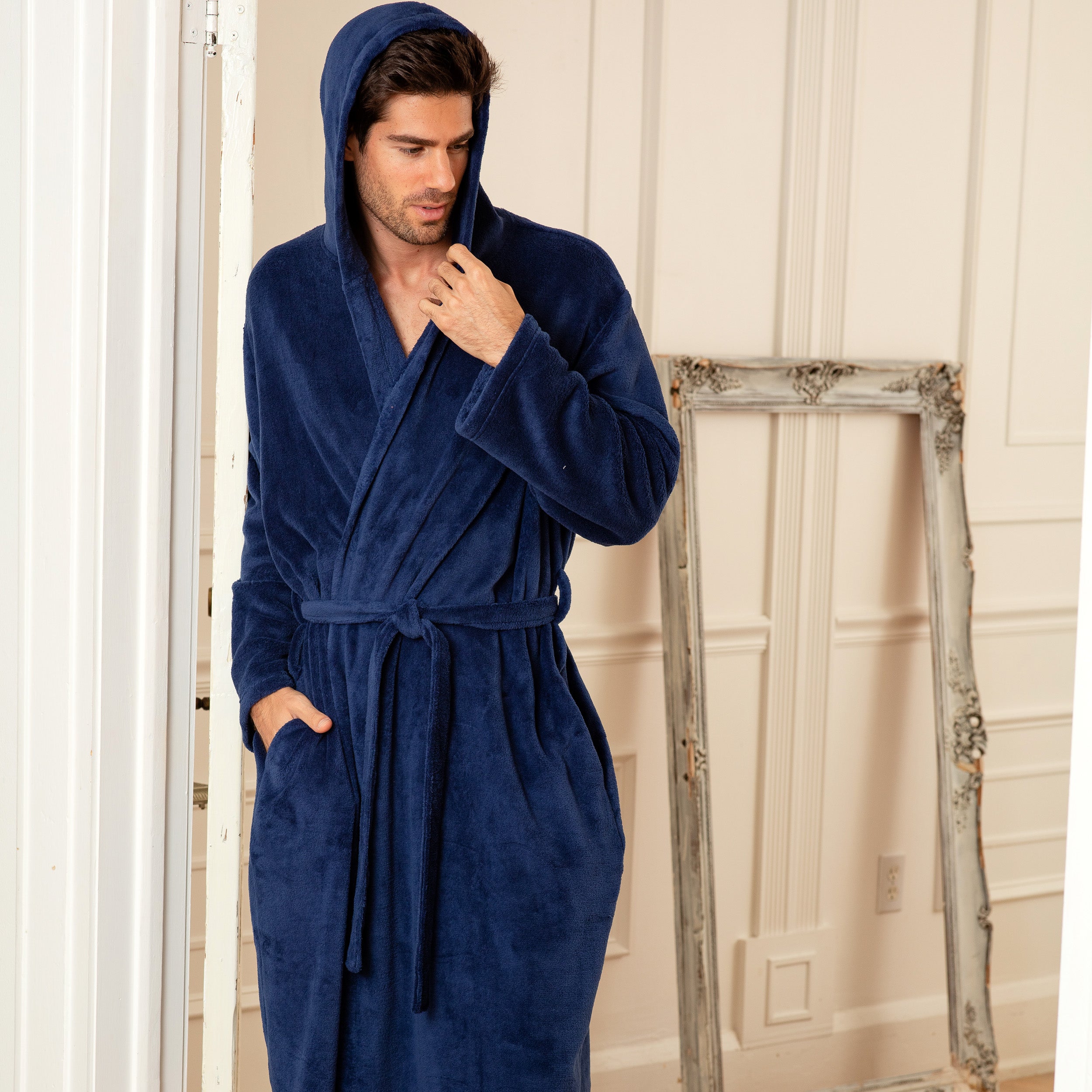 Men's Luxury Paisley Silk Brocade Dressing Gowns with Quilted Velvet Shawl  Collar