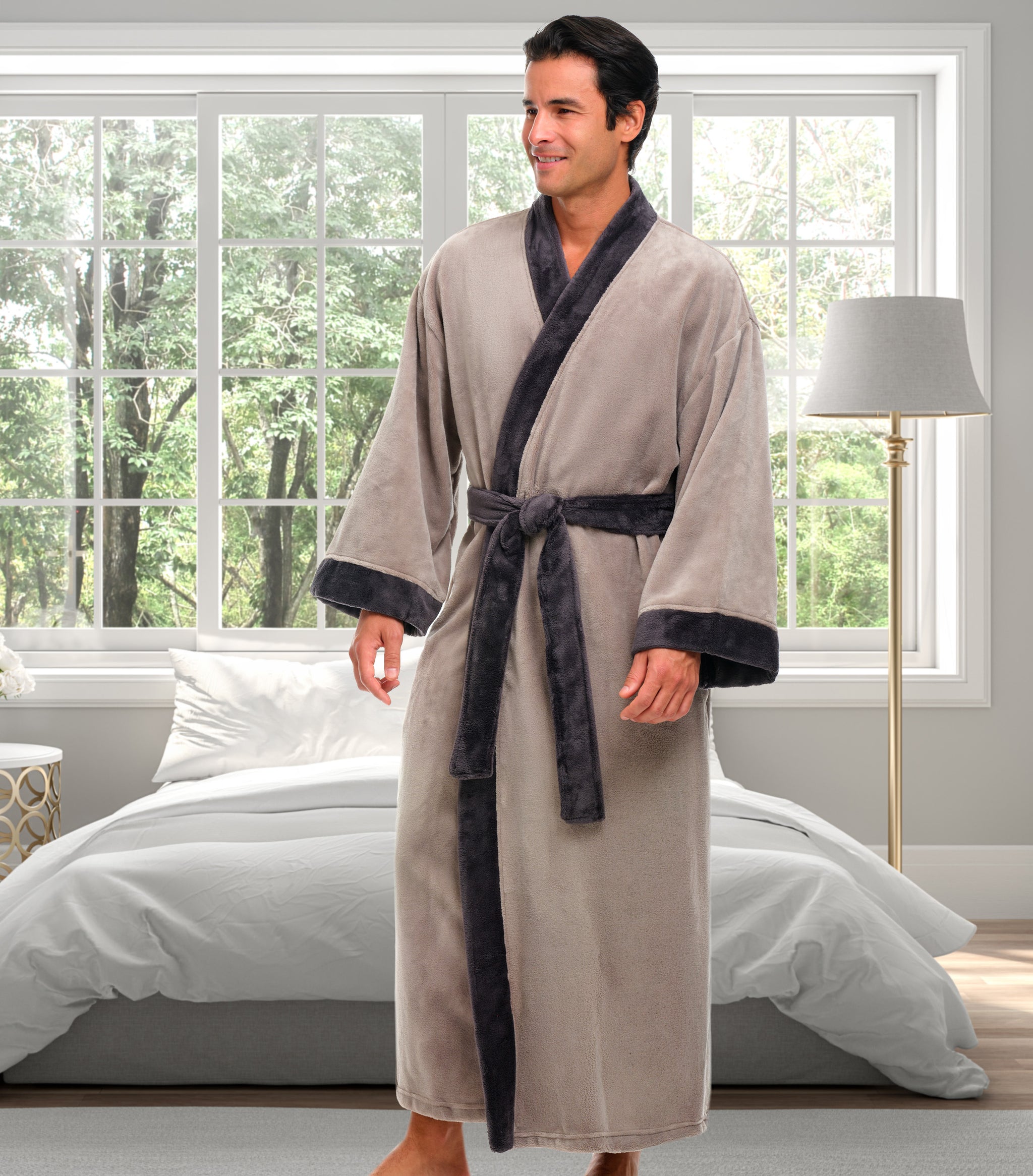 ADR Mens Fleece Robe, Japanese Robe for Men – Alexander Del Rossa