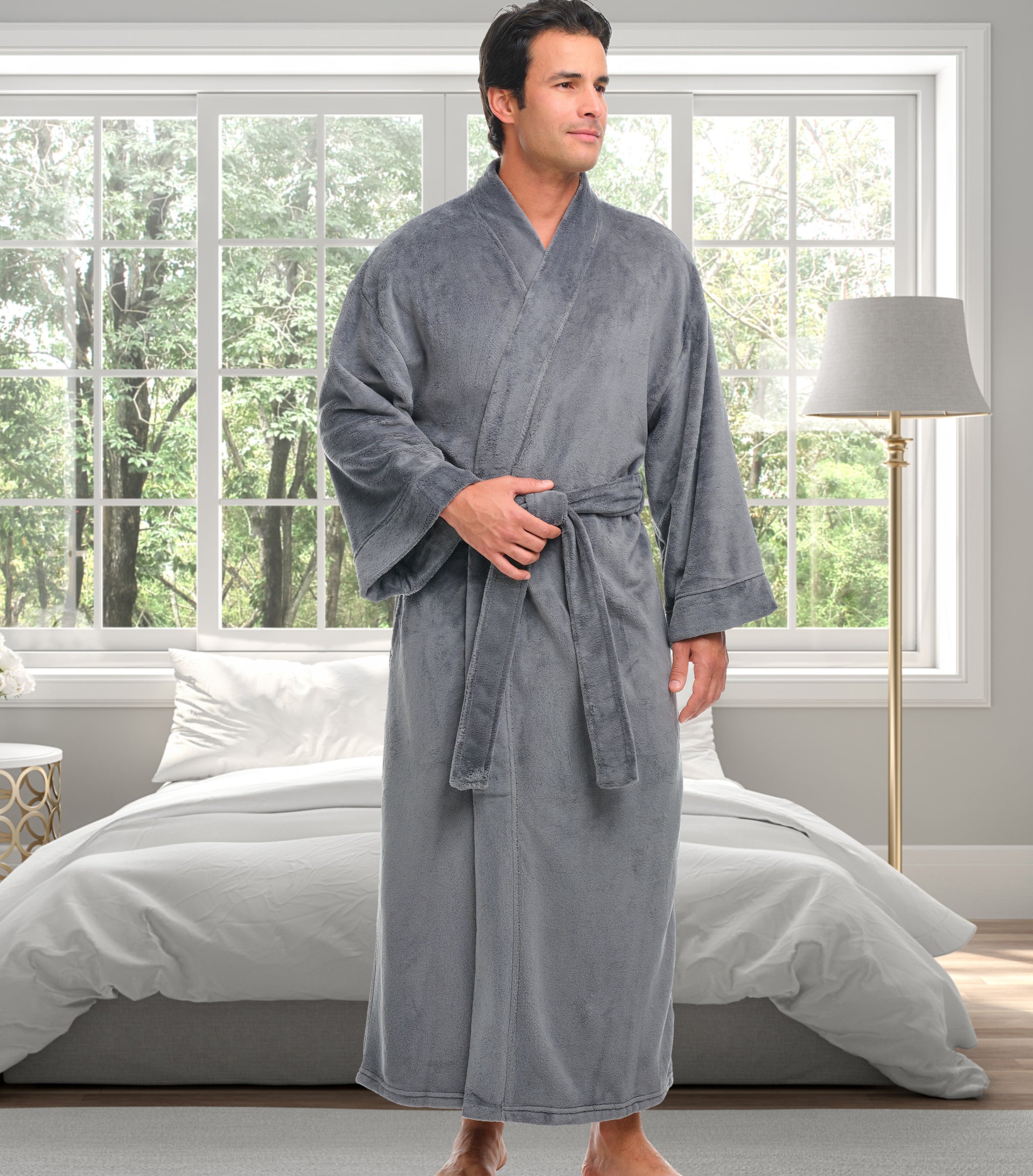 ADR Mens Fleece Robe, Japanese Robe for Men – Alexander Del Rossa