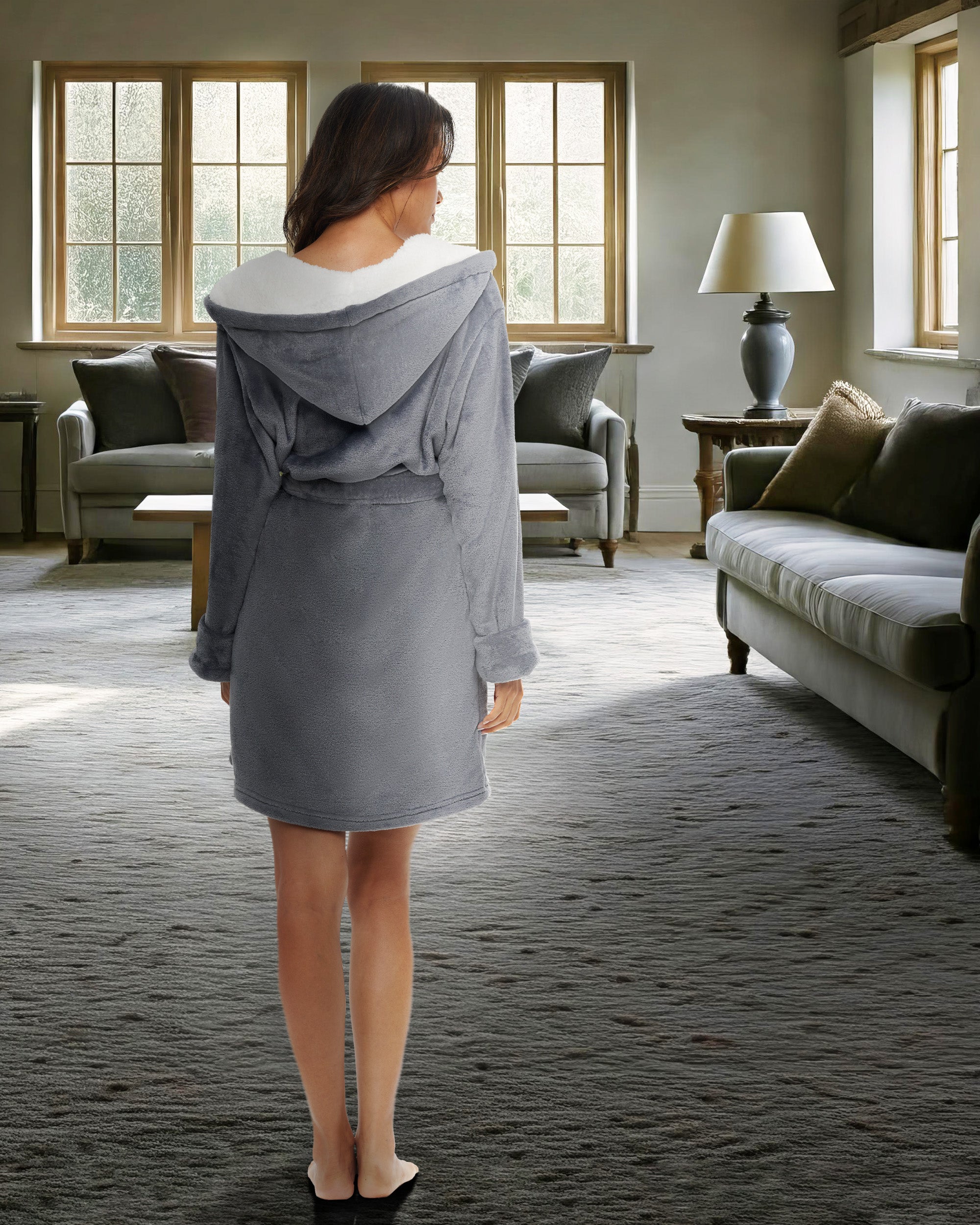 ladies short hooded dressing gown Lisa Marie Fernandez Hooded Dressing Gown Short