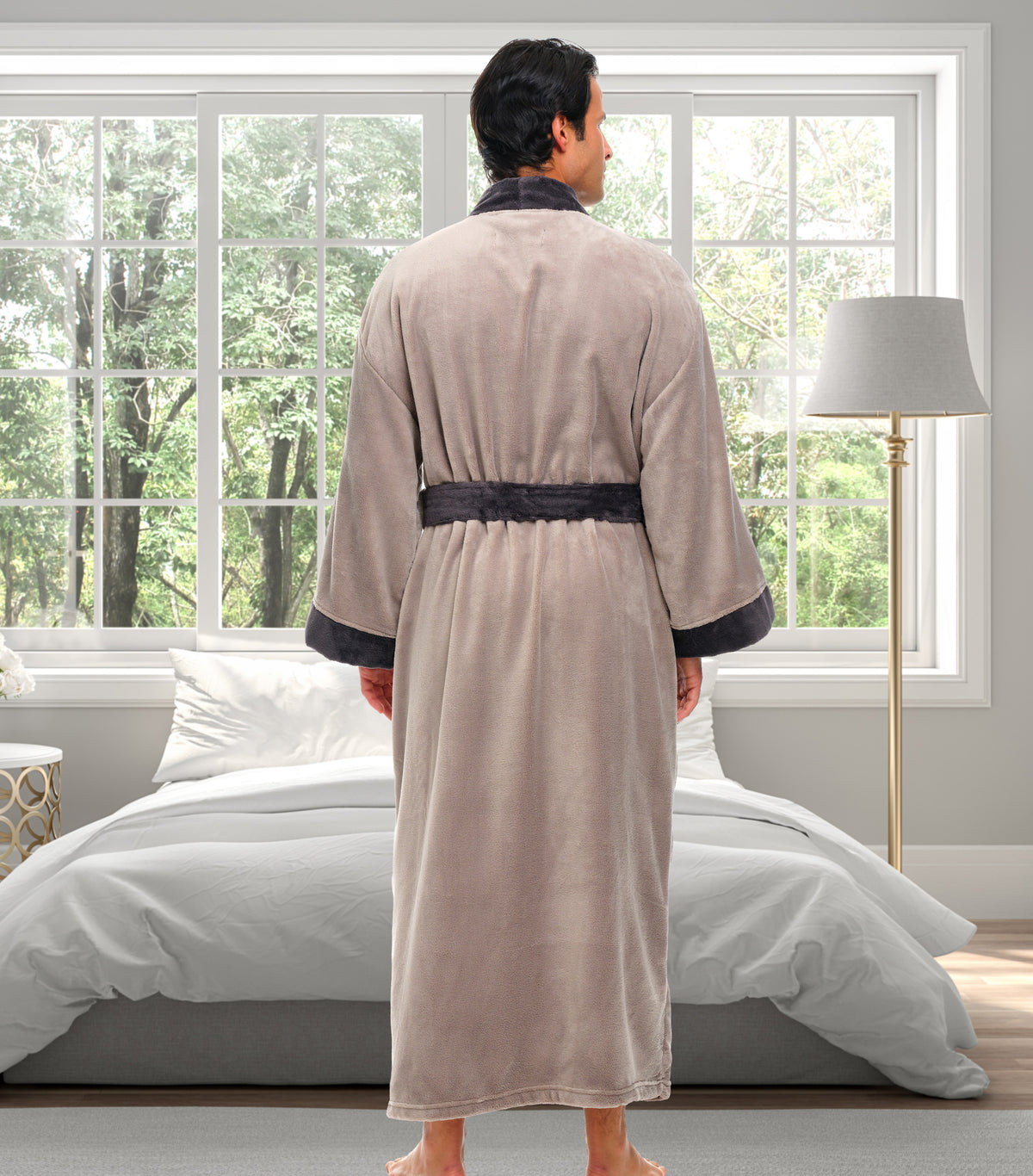 Mens Sandstone Kimono Robe, Japanese Robe for Men