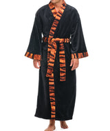Mens Tiger Print Accent Kimono Robe, Japanese Robe for Men