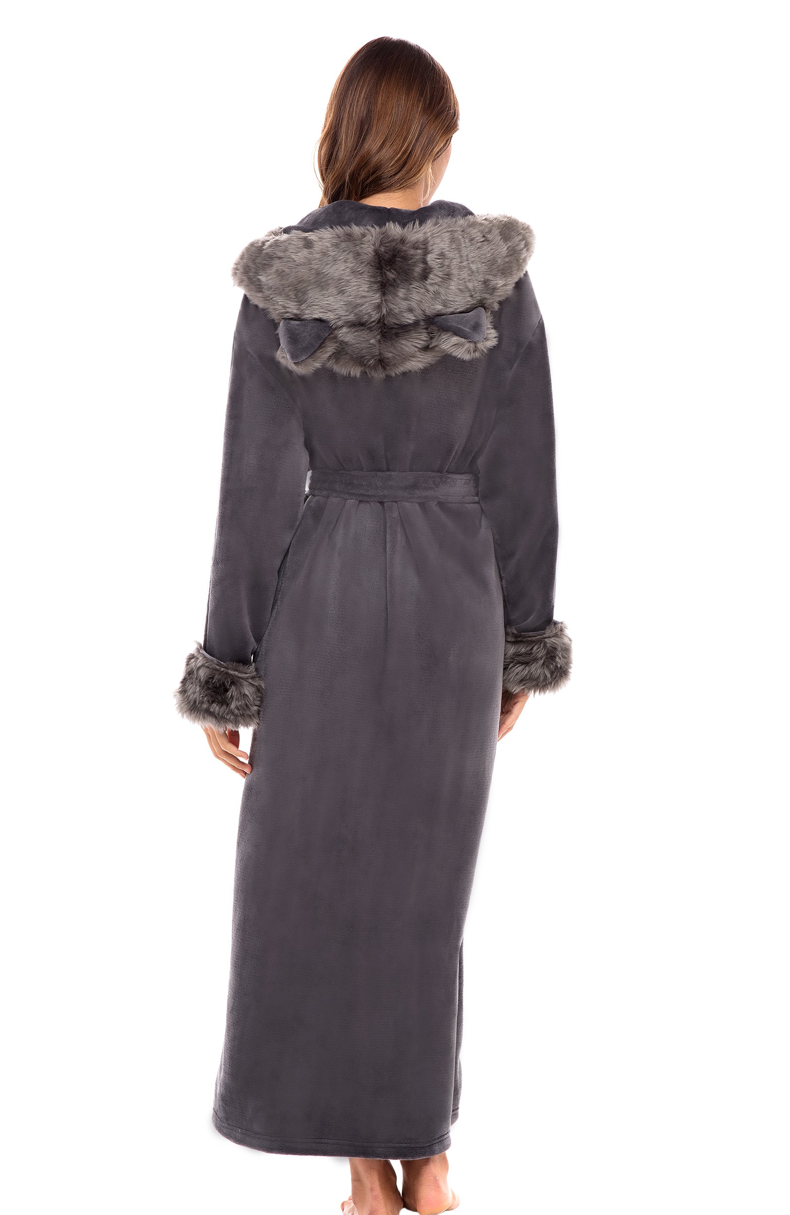 ADR Women's Faux Fur Feather Hooded Robe, Soft Plush Fleece Bathrobe with Hood Alexander Del Rossa, a Mystic Clothing brand. ADR Women's Faux Fur Feather Hooded Robe, Soft Plush Fleece Bathrobe with Hood Alexander Del Rossa, a Mystic Clothing brand.