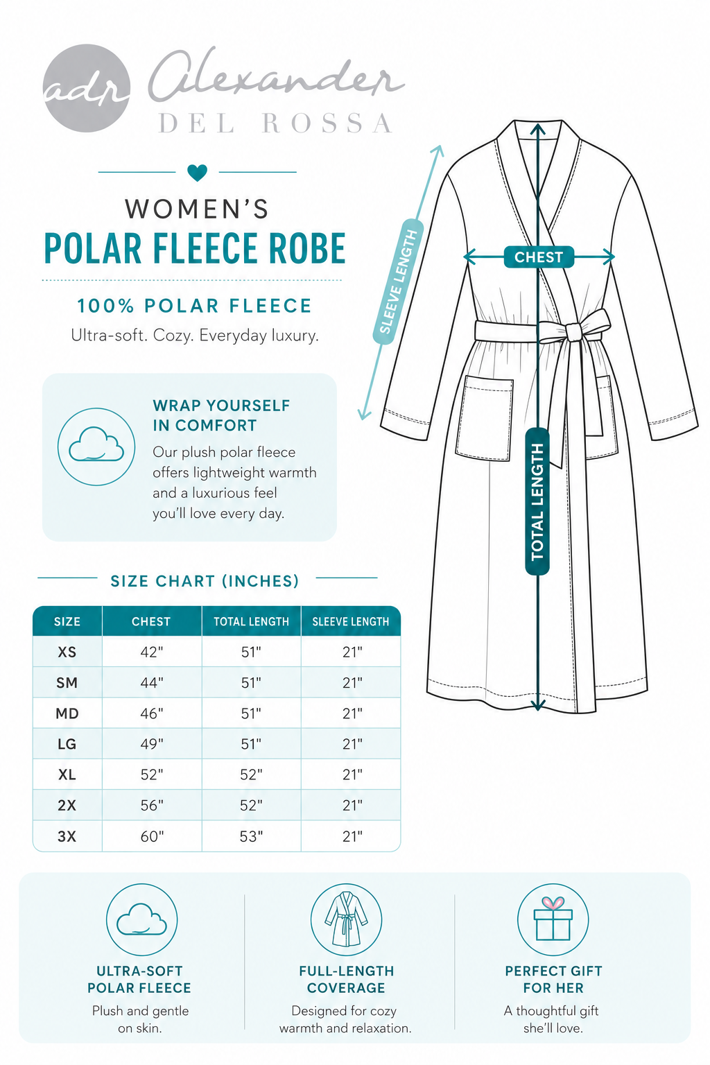 Women's Christmas Plaid Lightweight Fleece Robe – Long Sleeve, Calf Length with Pockets